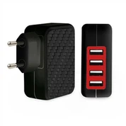 4port Black EU Standard Wall Charger
